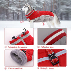 Lelepet dog coat waterproof fabric closeup shows sturdy weather protection for rainy days.
