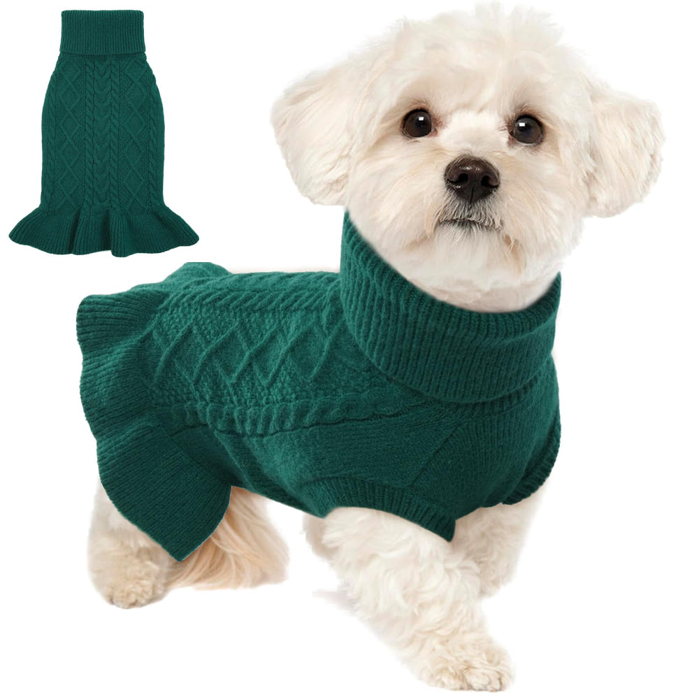 Lelepet dog sweater Christmas turtleneck on model enhances festive style