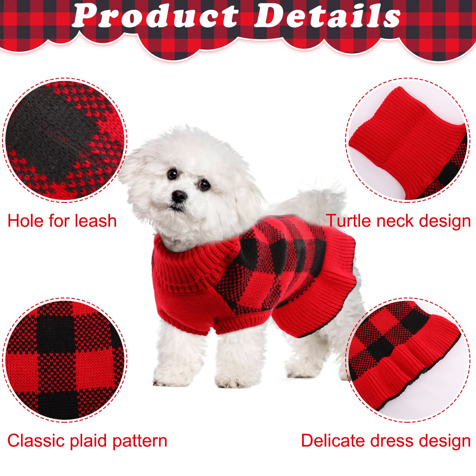 LeLePet leash-hole dog sweater dress enables secure outdoor walking.