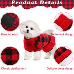 LeLePet leash-hole dog sweater dress enables secure outdoor walking.