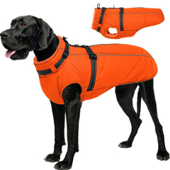 LeLePet dog winter coat built-in harness provides two-in-one convenience.