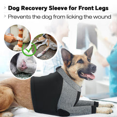 LeLePet recovery suit back zipper enables easy on/off for quick changes.