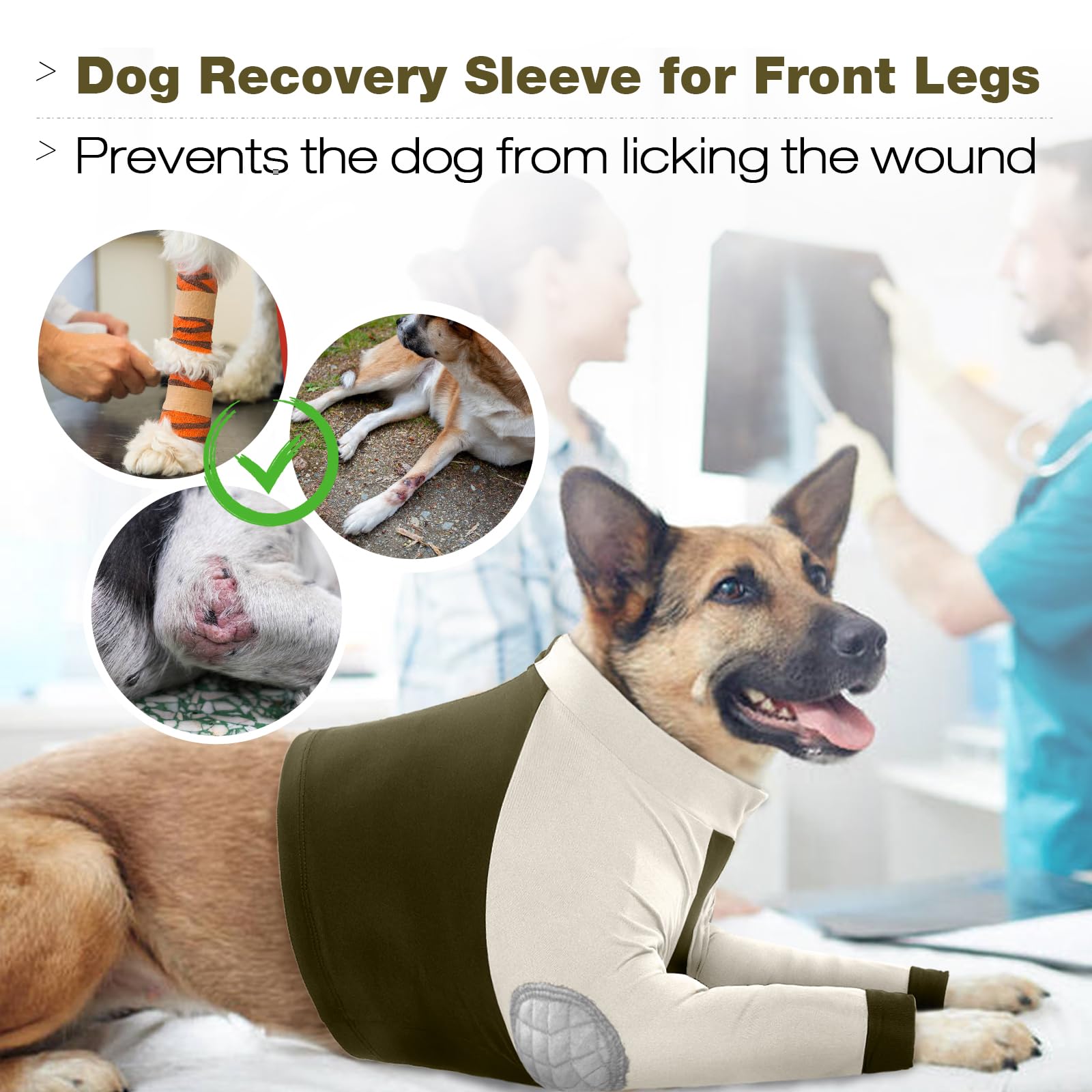 LeLePet cone-alternative recovery suit allows eating and drinking normally.