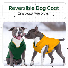 LeLePet reversible coat inner side shows contrasting color for two stylish looks.