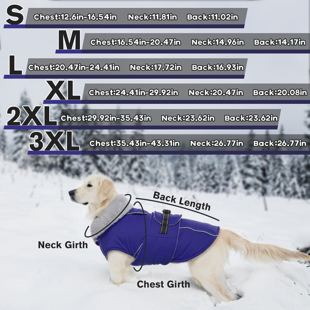 LeLePet Warm Dog Coat back leash hole for easier outdoor control