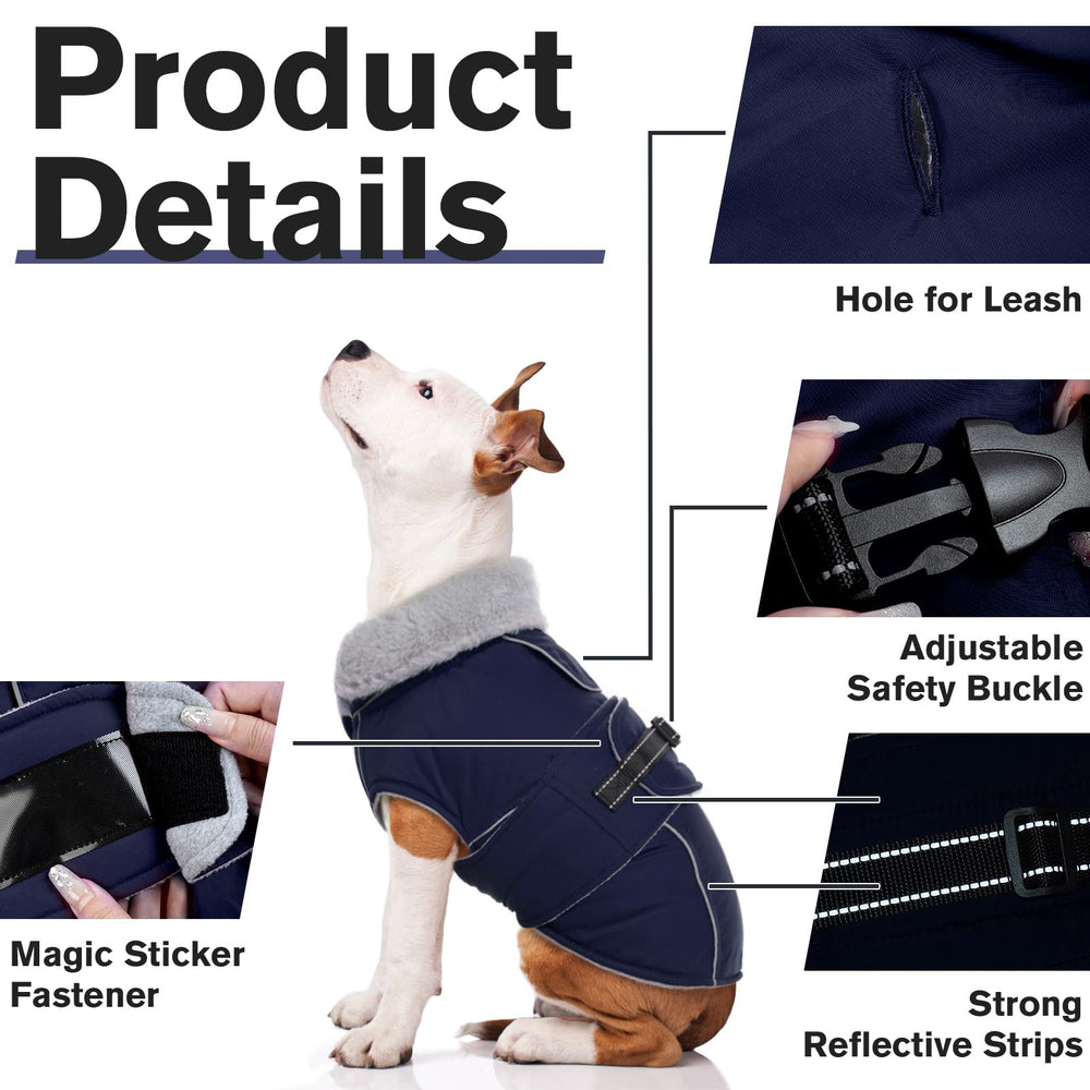 LeLePet Warm Dog Coat easy-on-off design for quick dress-up.