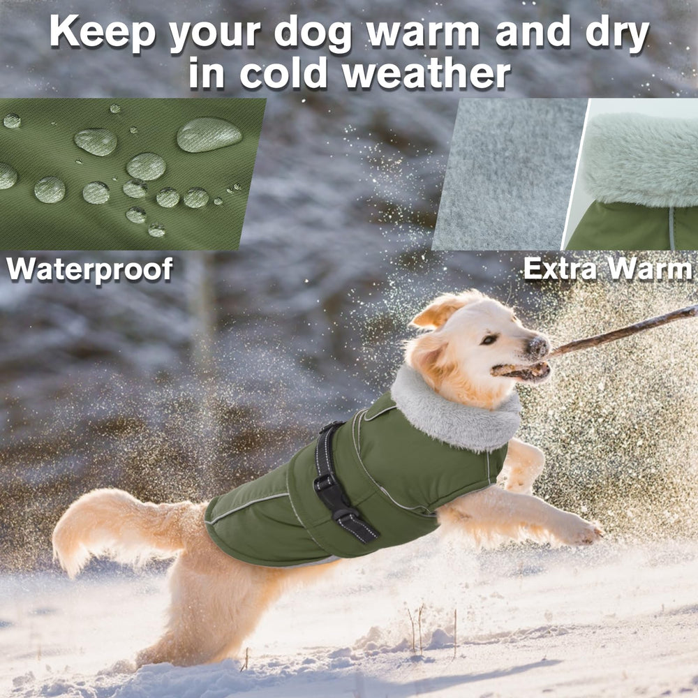 LeLePet warm dog coat fleece lining adds cozy warmth during chilly days