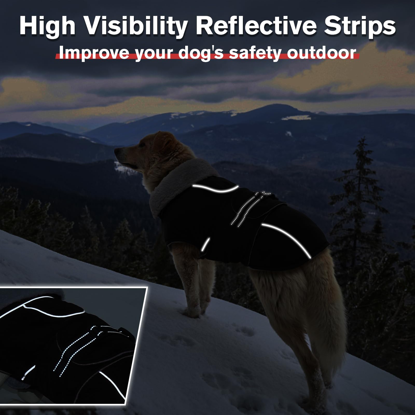 LeLePet Warm Dog Coat features fur collar for extra warmth on chilly days.
