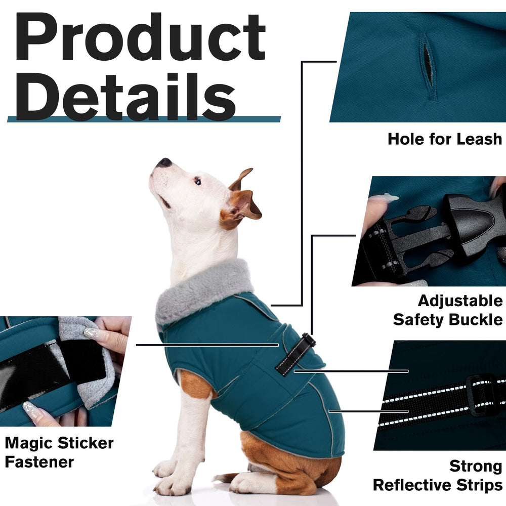LeLePet warm dog coat waterproof fabric for damp days