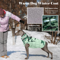 LeLePet warm dog winter coat plush turtleneck collar guarding the neck in cold
