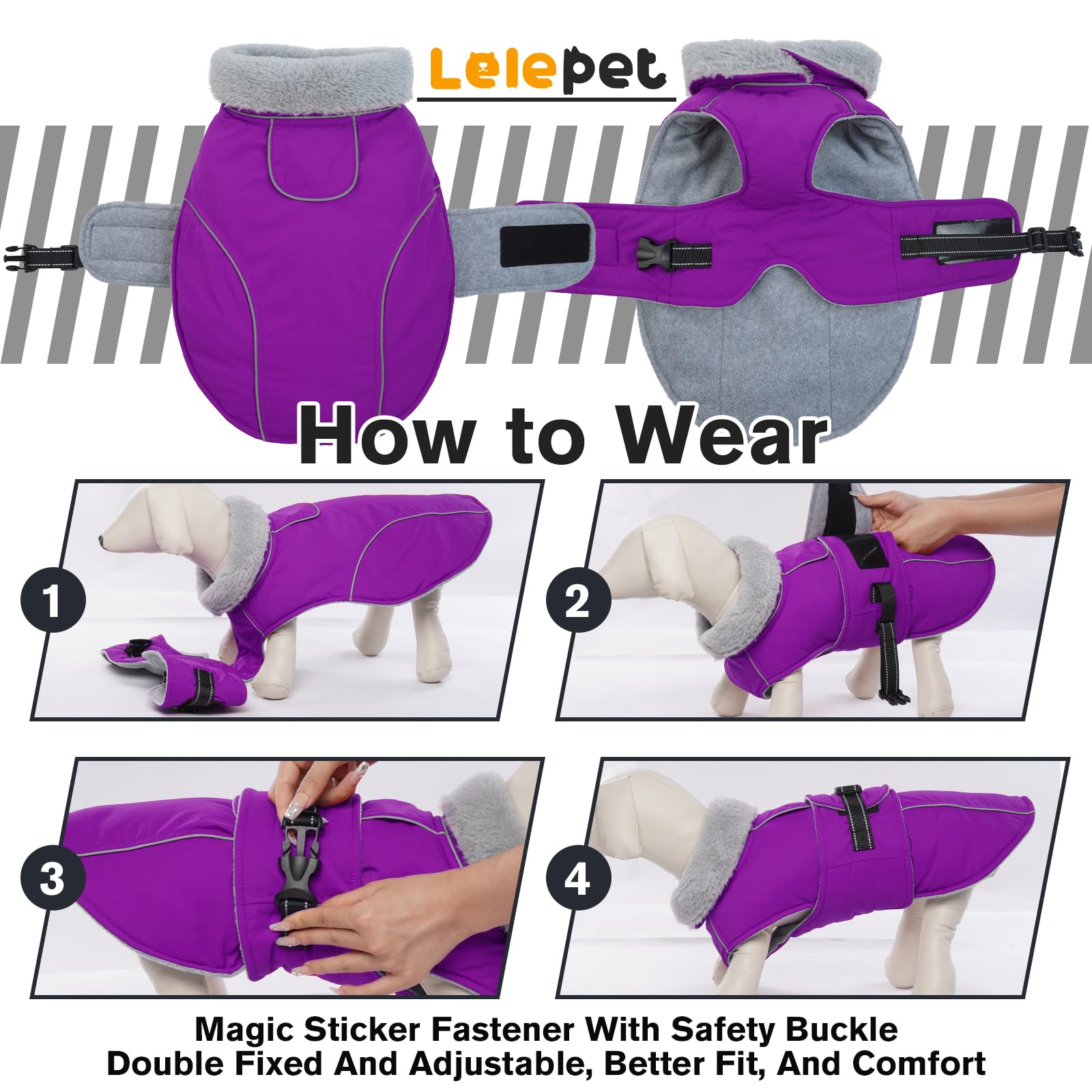 LeLePet windproof jacket suitable for wind and light snow
