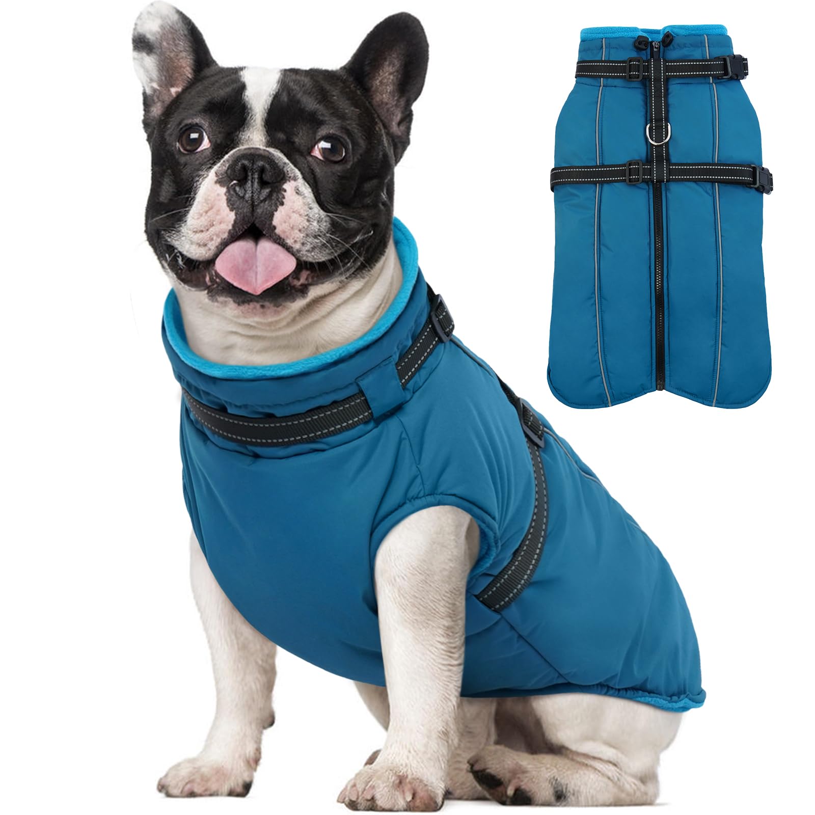 LeLePet waterproof dog jacket with harness built-in for safer walks