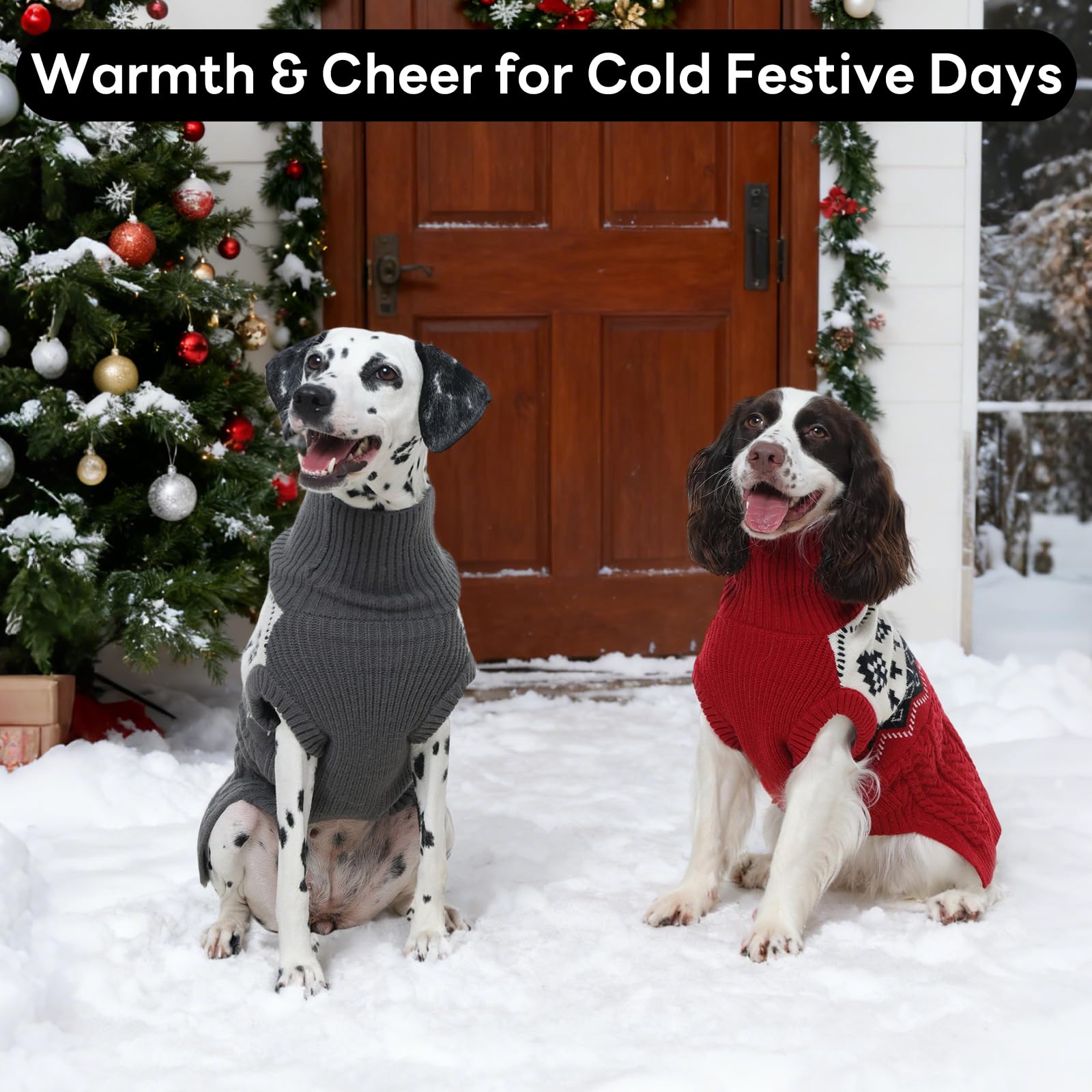 LeleTail Christmas dog sweater red M gift-ready packaging and festive gifting