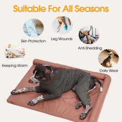 LeleTail dog pajamas easy-on-off back zipper reduces fur snag.