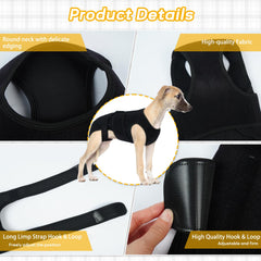 LeleTail spinal-support vest with adjustable belly and hind-leg fit for daily wear