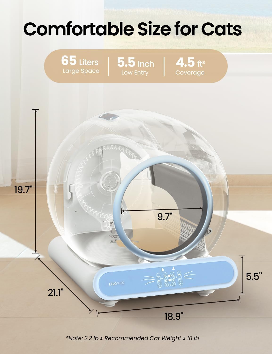 LELOKIDZ odor-management feature keeps home fresher with airflow optimization.