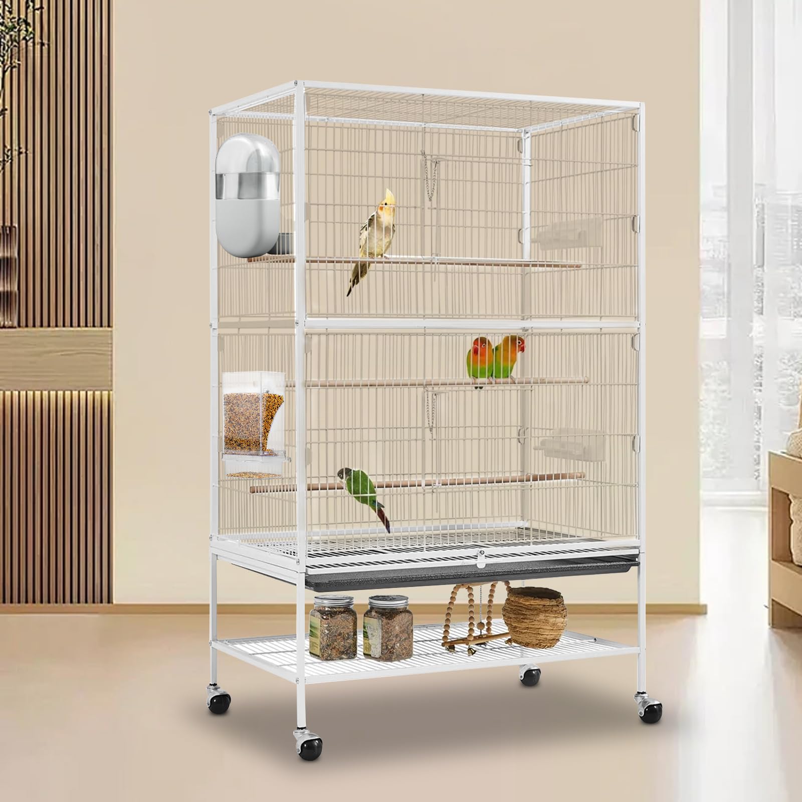 Lemtrflo gravity-fed design keeps cage clean and reduces spillages