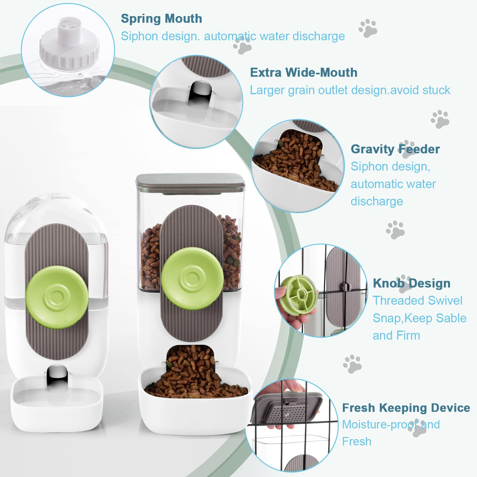 Lemtrflo gravity rabbit feeder provides steady portions with no electricity needed.