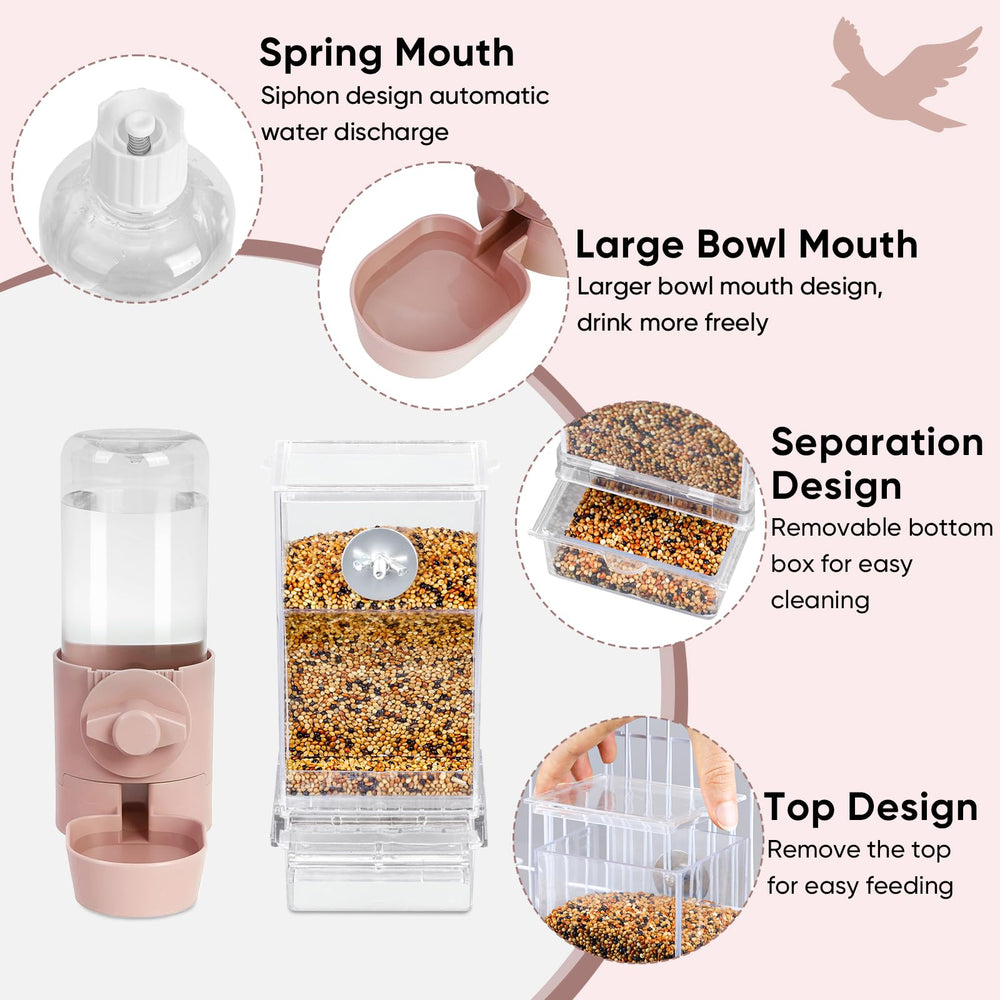 Lemtrflo No Mess Bird Feeder 500g capacity supports longer feeding intervals.