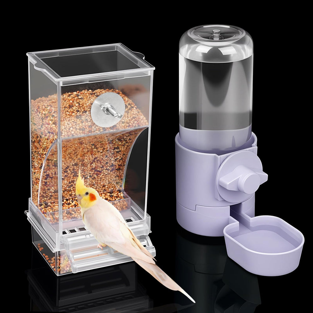 lemtrflo no mess bird feeder with slot compartment keeps cages tidy and reduces waste.