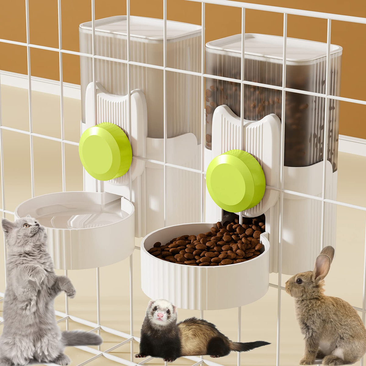 Lemtrflo rabbit feeder hanging design saves cage space and ensures steady meals