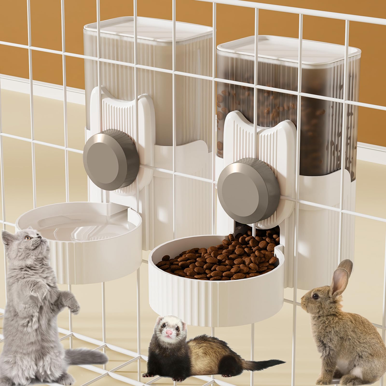 Lemtrflo rabbit feeder cage spacing guide for 3-6 cm cages enables space-saving setup