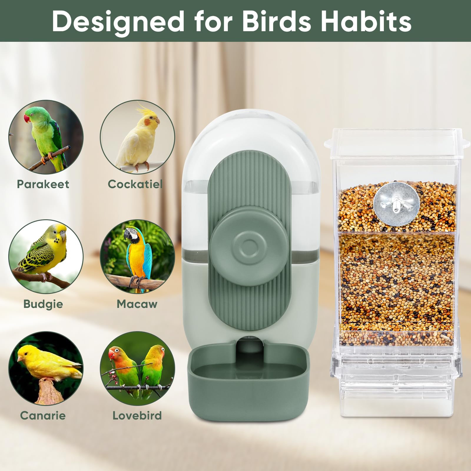 Lemtrflo transparent design allows instant level checks for food and water.