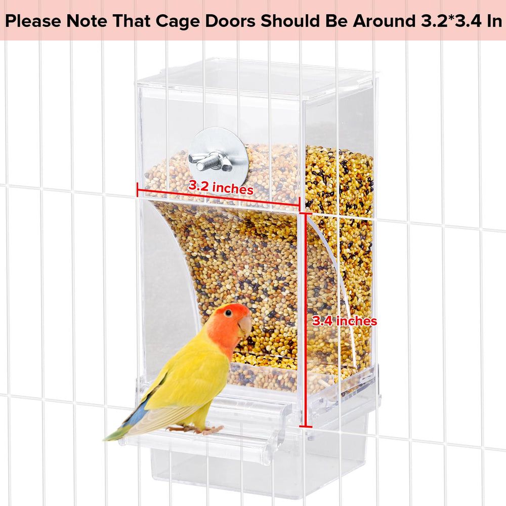 Lemtrflo No Mess Bird Feeder Water Dispenser 17 oz reservoir for uninterrupted hydration.
