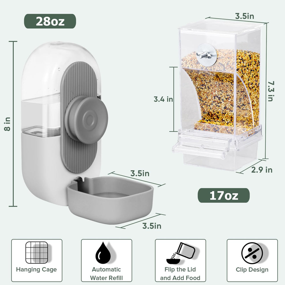 Lemtrflo water dispenser bowl 3.5-inch square for birds' hydration
