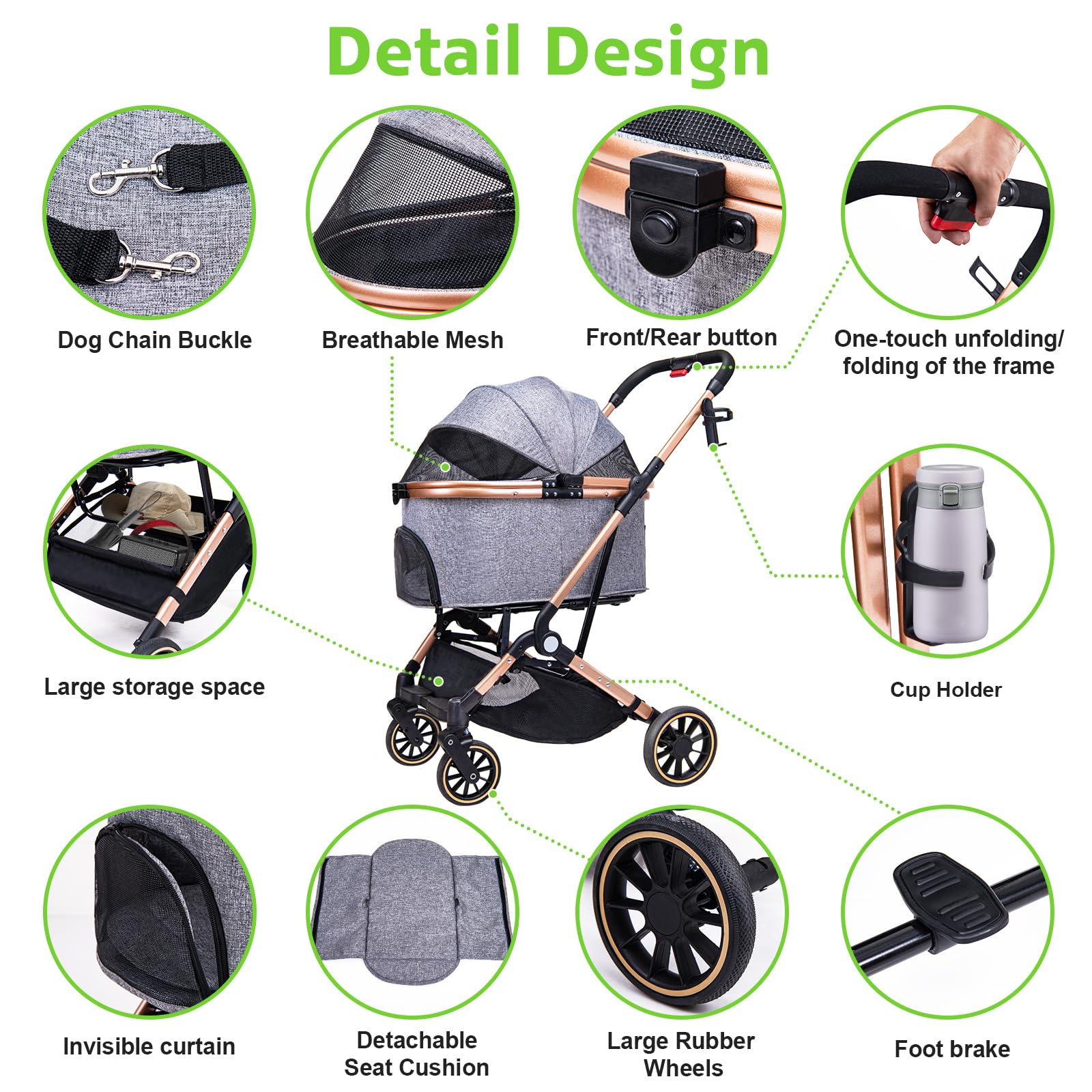 LENSEMUS built-in safety hooks help secure pets during rides.