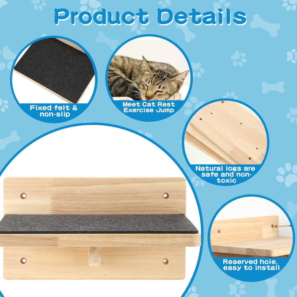 Lenwen cat wall steps cat on wall shelf resting and perching functionality