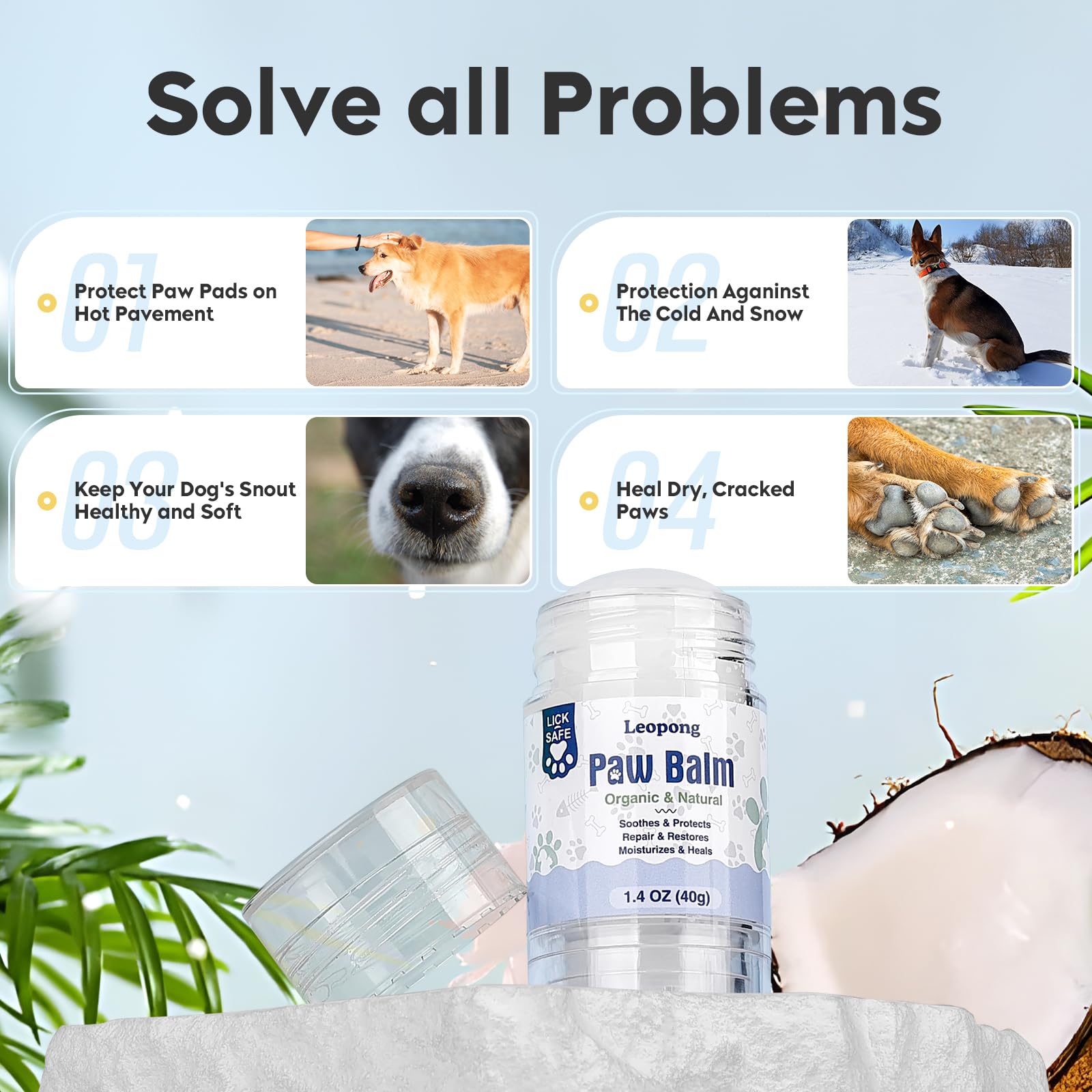 Leopong travel bundle pocket organizes all paw care items for on-the-go use