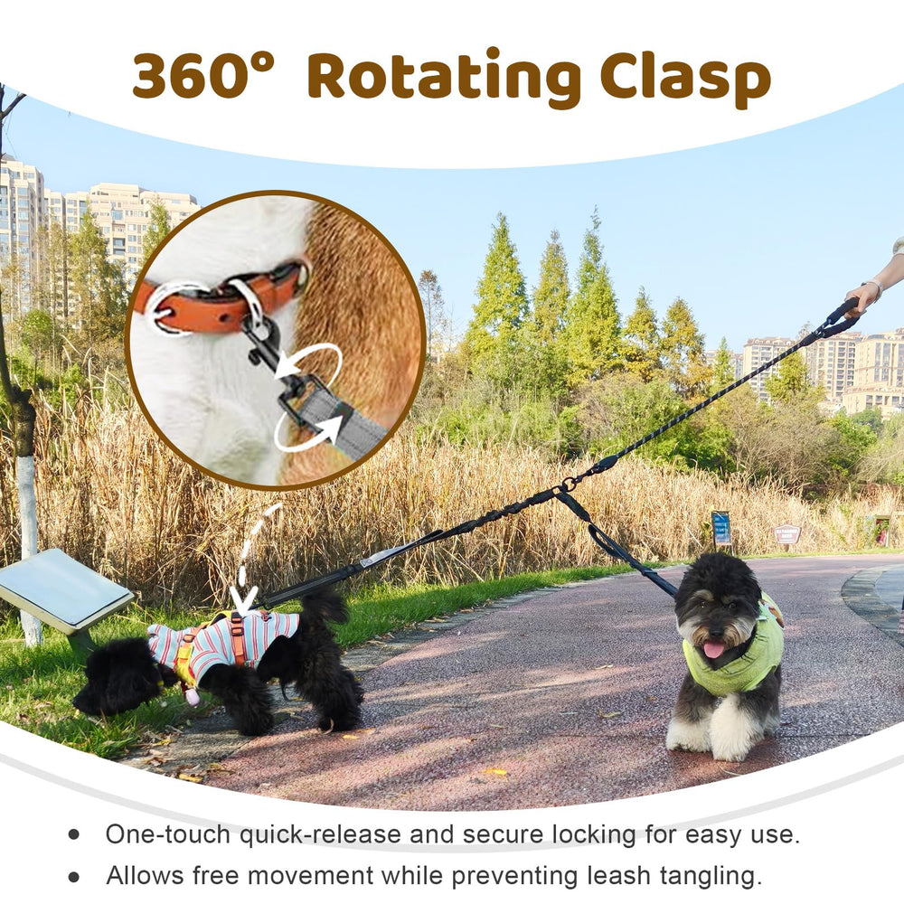 LEOSASA 360-degree swivel clip enables quick, hassle-free adjustments to prevent leash twists