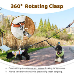 LEOSASA 360-degree swivel clip enables quick, hassle-free adjustments to prevent leash twists