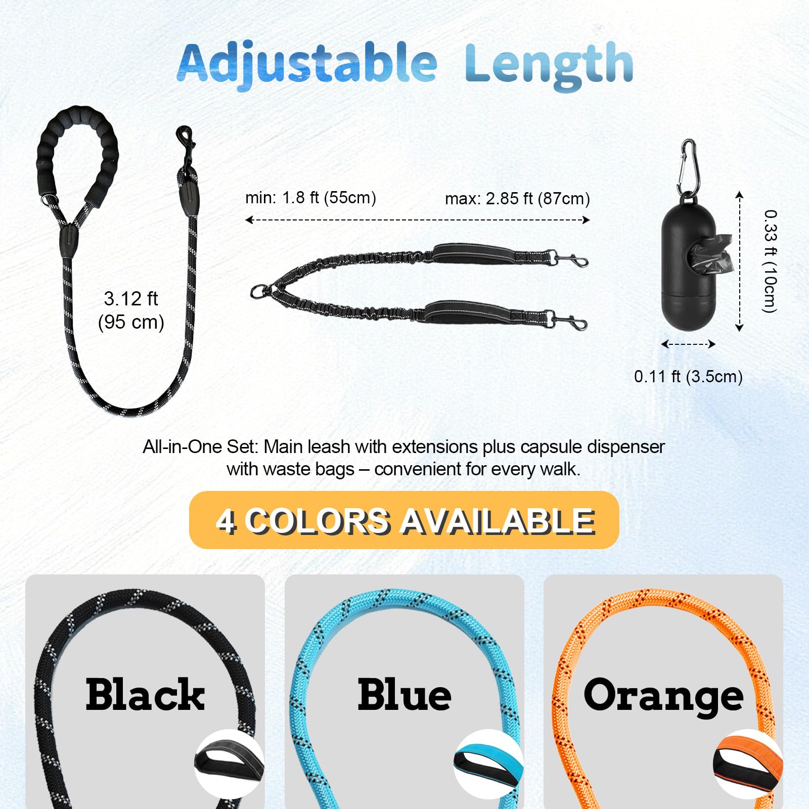 LEOSASA leash splitter connects two dogs for synchronized walks.