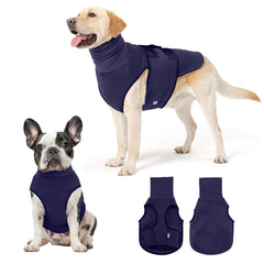 Leotrag dog anxiety vest front view supports calming wrap during storms and fireworks.
