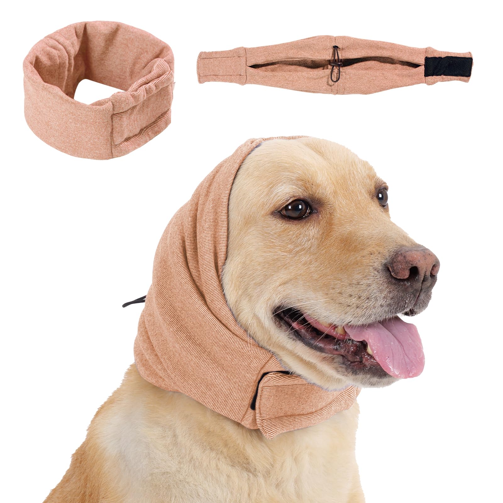 Leotrag dog calming hoodie adjustable fasteners for secure fit and calmer outings.