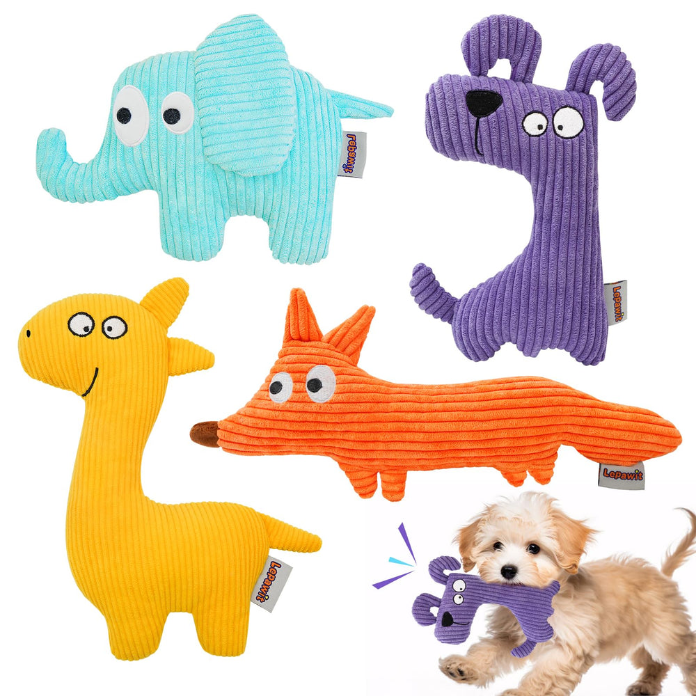 Lepawit squeaky dog toy face embroidery enhances safe indoor play.