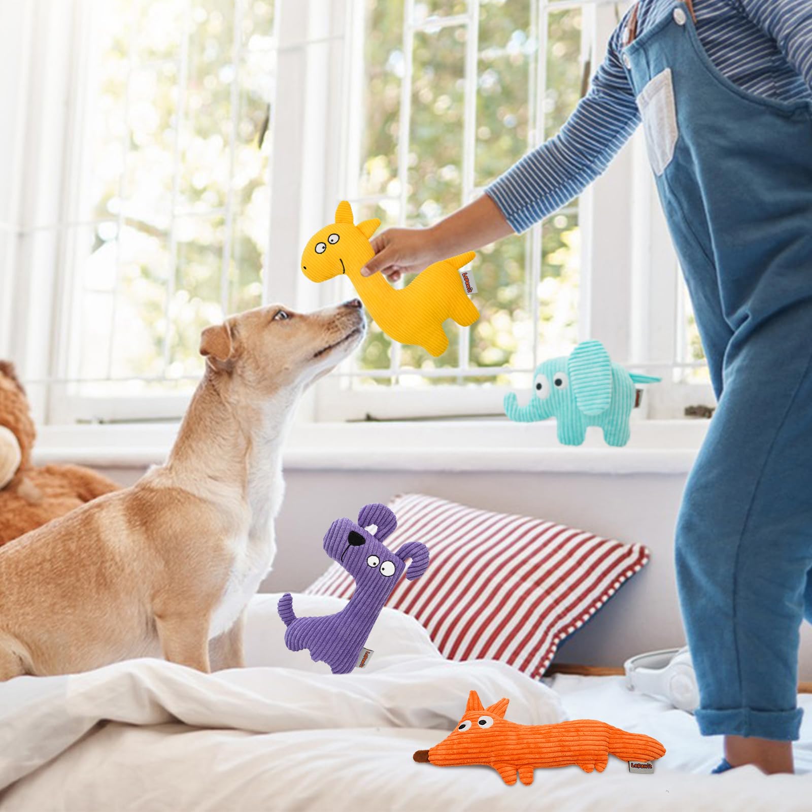 Lepawit squeaky dog toy small dog size fits cozy spaces.