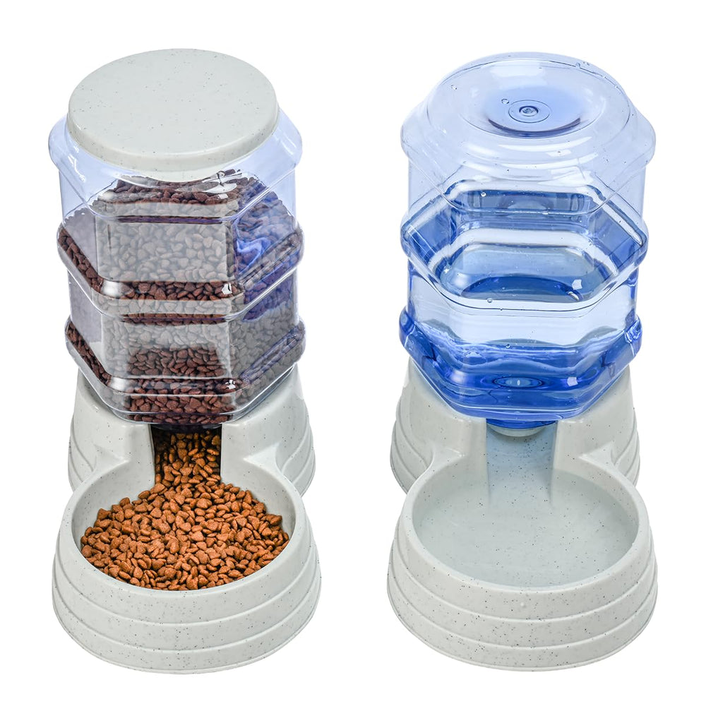 Leptzoa 2-pack 6L gravity feeder demonstrates steady food flow for pets
