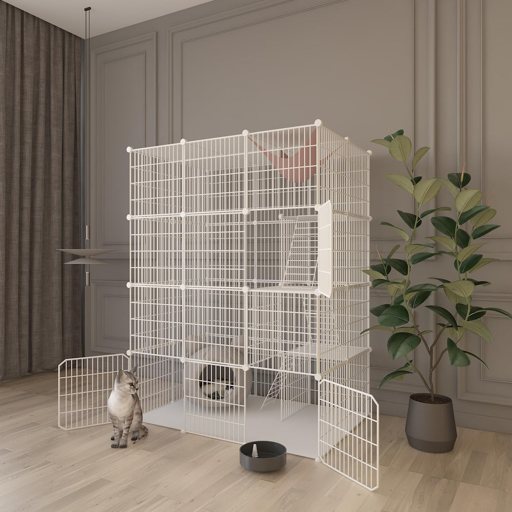 Leptzoa cat cage DIY-friendly layout fits various homes and rooms
