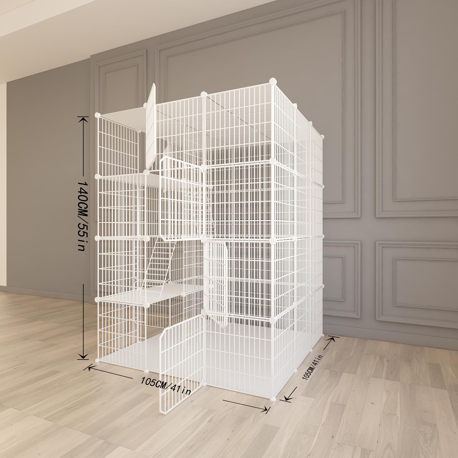Leptzoa cat enclosure with detachable metal wire showing easy relocation and customization.