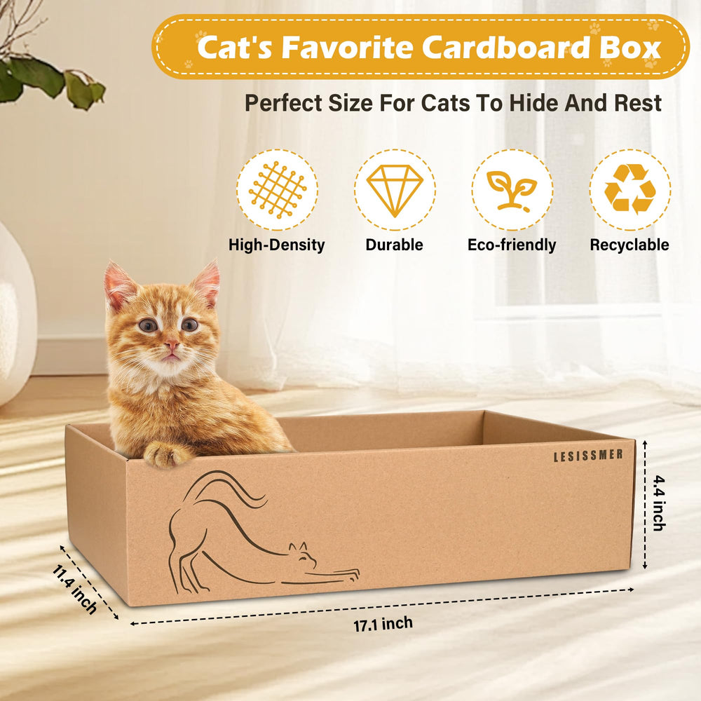 Lesissmer box with scratch pad converted into a cozy cat bed