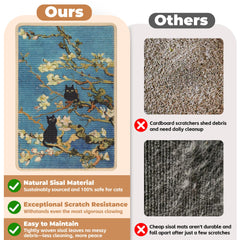 Lesissmer sisal scratch mat durable natural-sisal closeup highlights tough, fray-resistant fibers.
