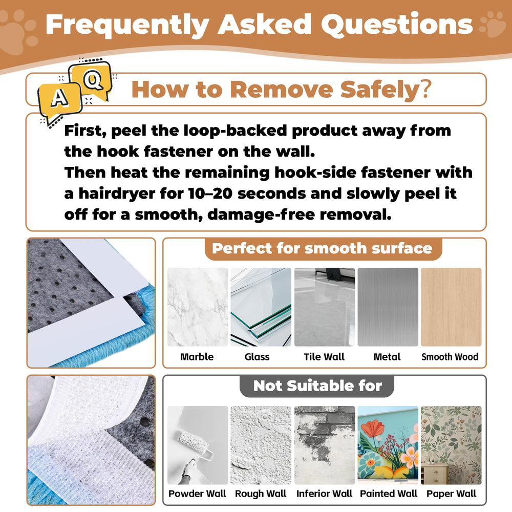 Lesissmer sisal scratch mat wall-installation demonstrates simple setup and residue-free removal.