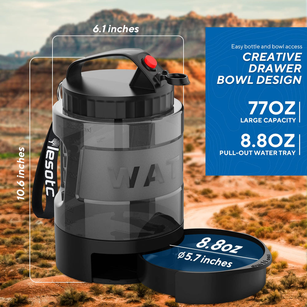 Lesotc keeps dogs hydrated on the go during beach, hiking, and camping