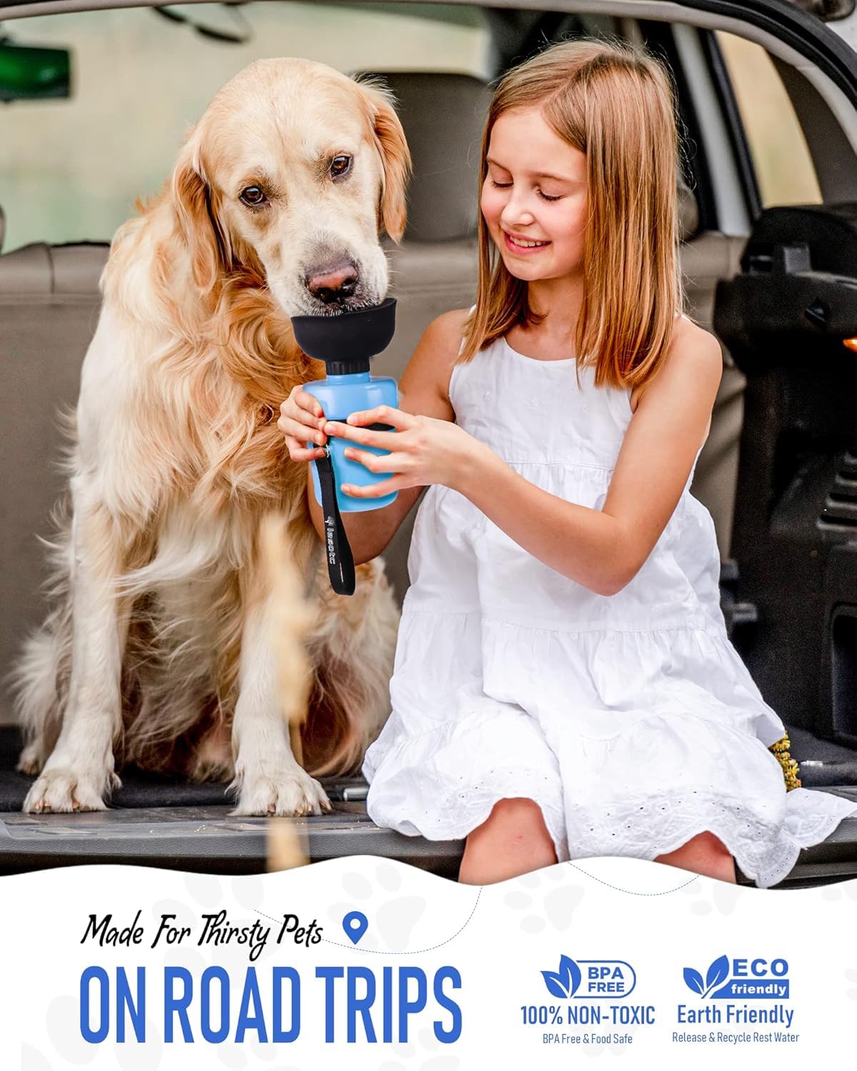 Lesotc dog water bottle BPA-free plastic supports pet-safe hydration