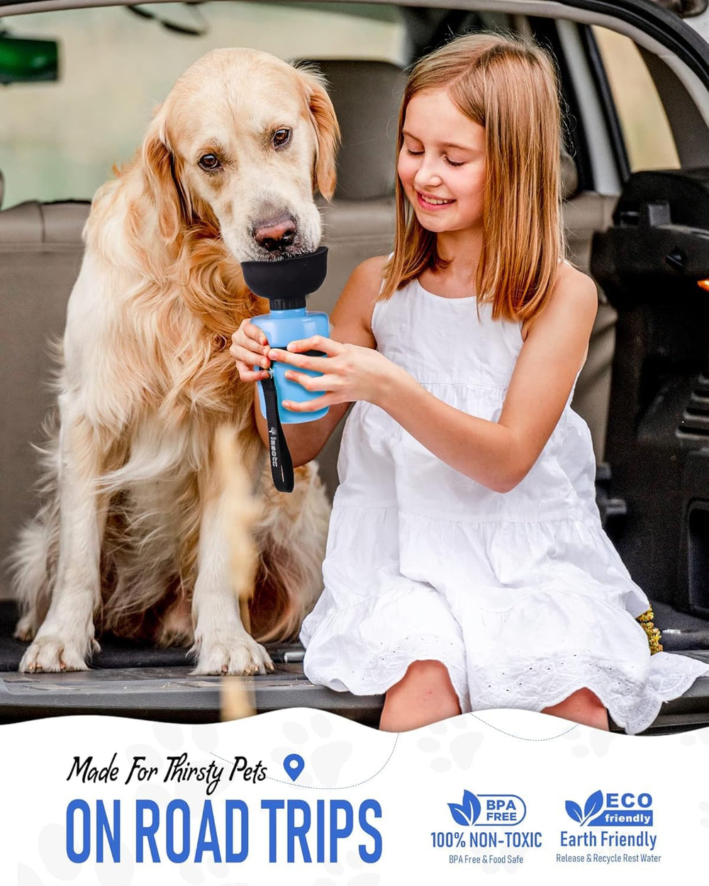 Lesotc dog water bottle BPA-free plastic supports pet-safe hydration