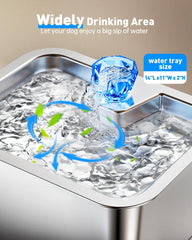 Lesotc large dog water fountain filtration system close-up highlights 7-layer filtration