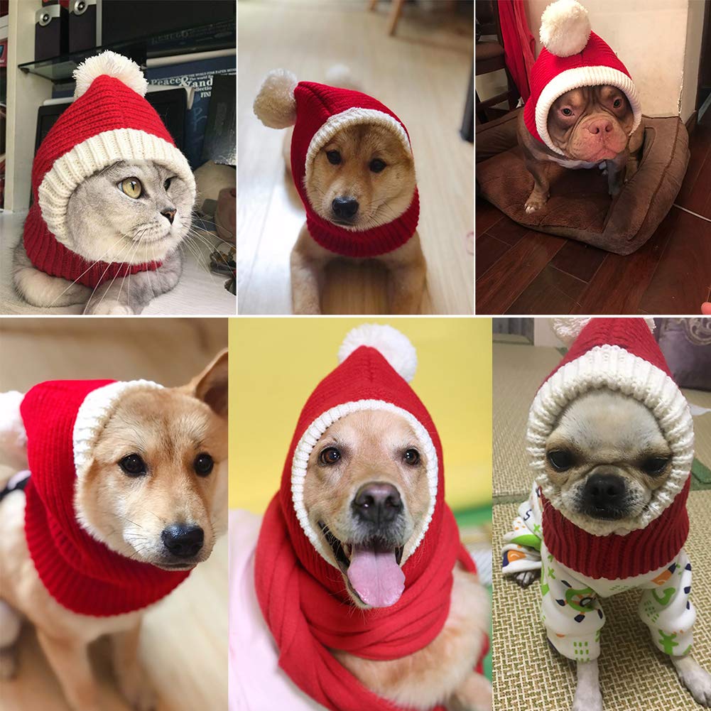 Less bad Lifeunion winter red dog hat on pet keeps ears warm